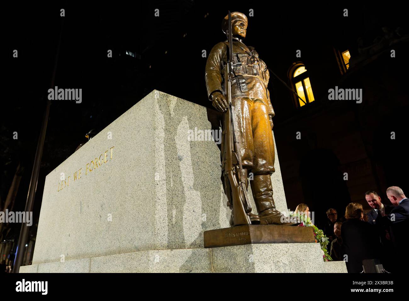 Sydney, Australia. 25th Apr, 2024. A general view of the Cenotaph after the ANZAC Day Dawn Service at the Martin Place Cenotaph on April 25, 2024 in Sydney, Australia Credit: IOIO IMAGES/Alamy Live News Stock Photo