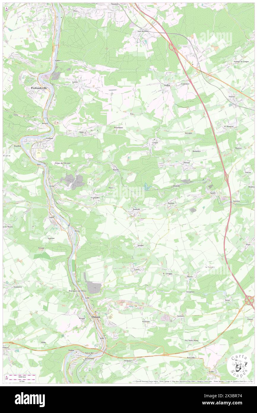 Yvoir, Province de Namur, BE, Belgium, Wallonia, N 50 19' 38'', N 4 52' 51'', map, Cartascapes Map published in 2024. Explore Cartascapes, a map revealing Earth's diverse landscapes, cultures, and ecosystems. Journey through time and space, discovering the interconnectedness of our planet's past, present, and future. Stock Photo