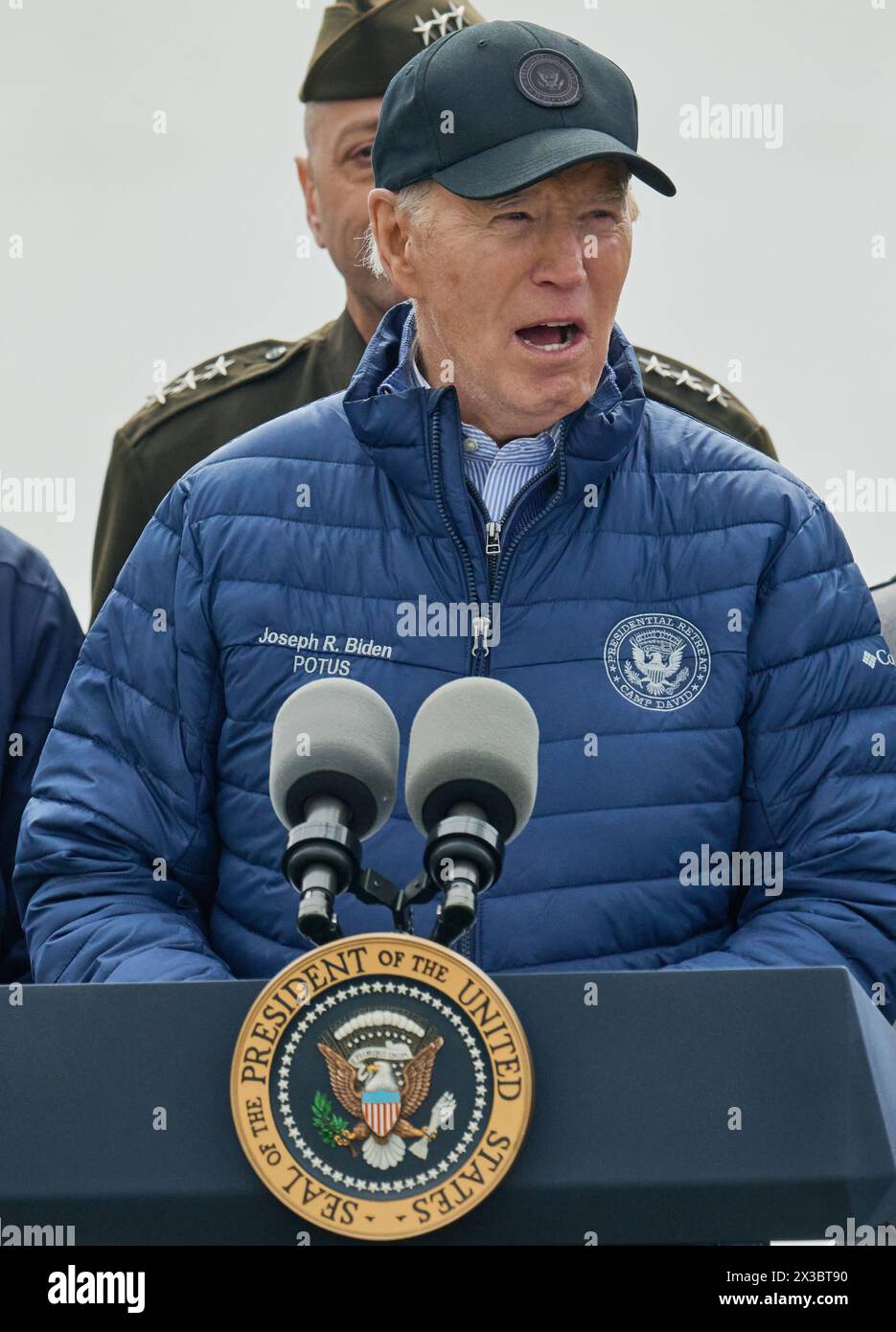 BALTIMORE, MD, USA - APRIL 05, 2024: President Joe Biden delivers ...