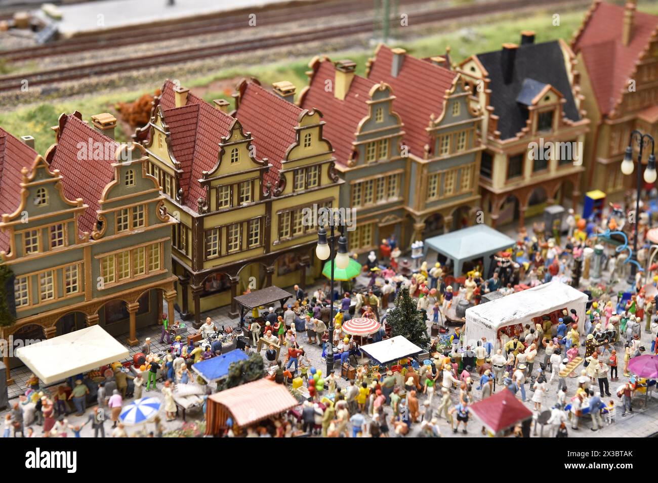 Folk festival, marketplace at Miniatur Wunderland Hamburg, Germany Stock Photo