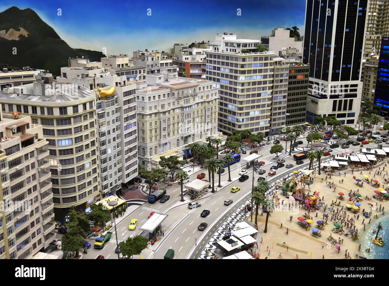 Rio de Janeiro with Copacabana in Miniatur Wunderland Hamburg, Germany Stock Photo