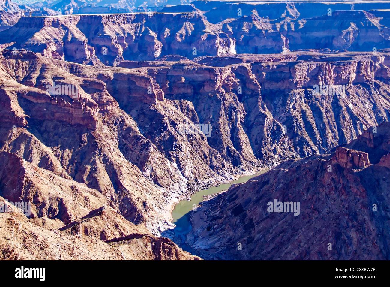 Canyons of the Fish River Canyon. The Fish River Canyon is part of the state-owned Ais-Ais Richtersveld Transfontier Park. Karas region, southern Stock Photo