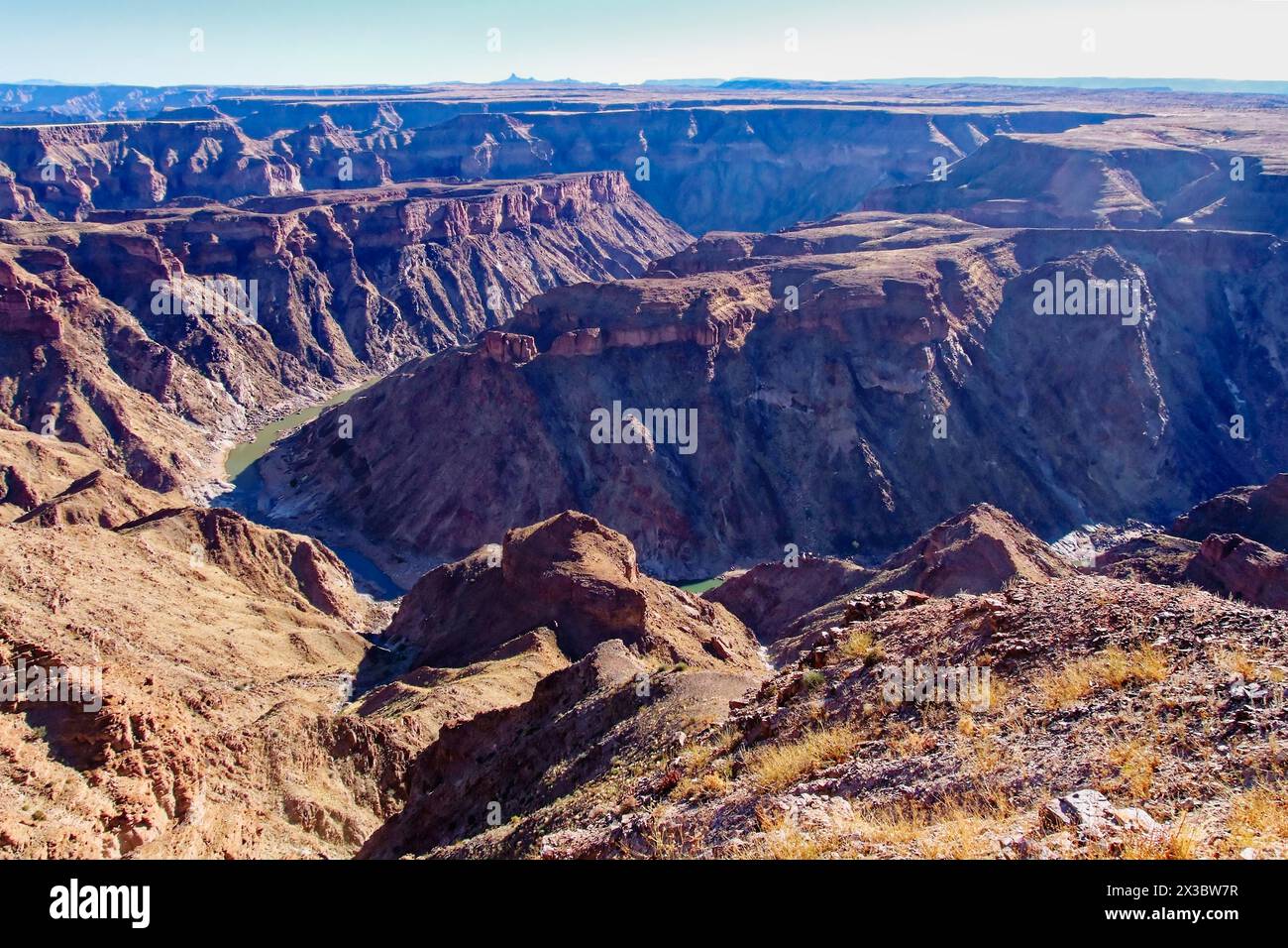 Canyons of the Fish River Canyon. The Fish River Canyon is part of the state-owned Ais-Ais Richtersveld Transfontier Park. Karas region, southern Stock Photo