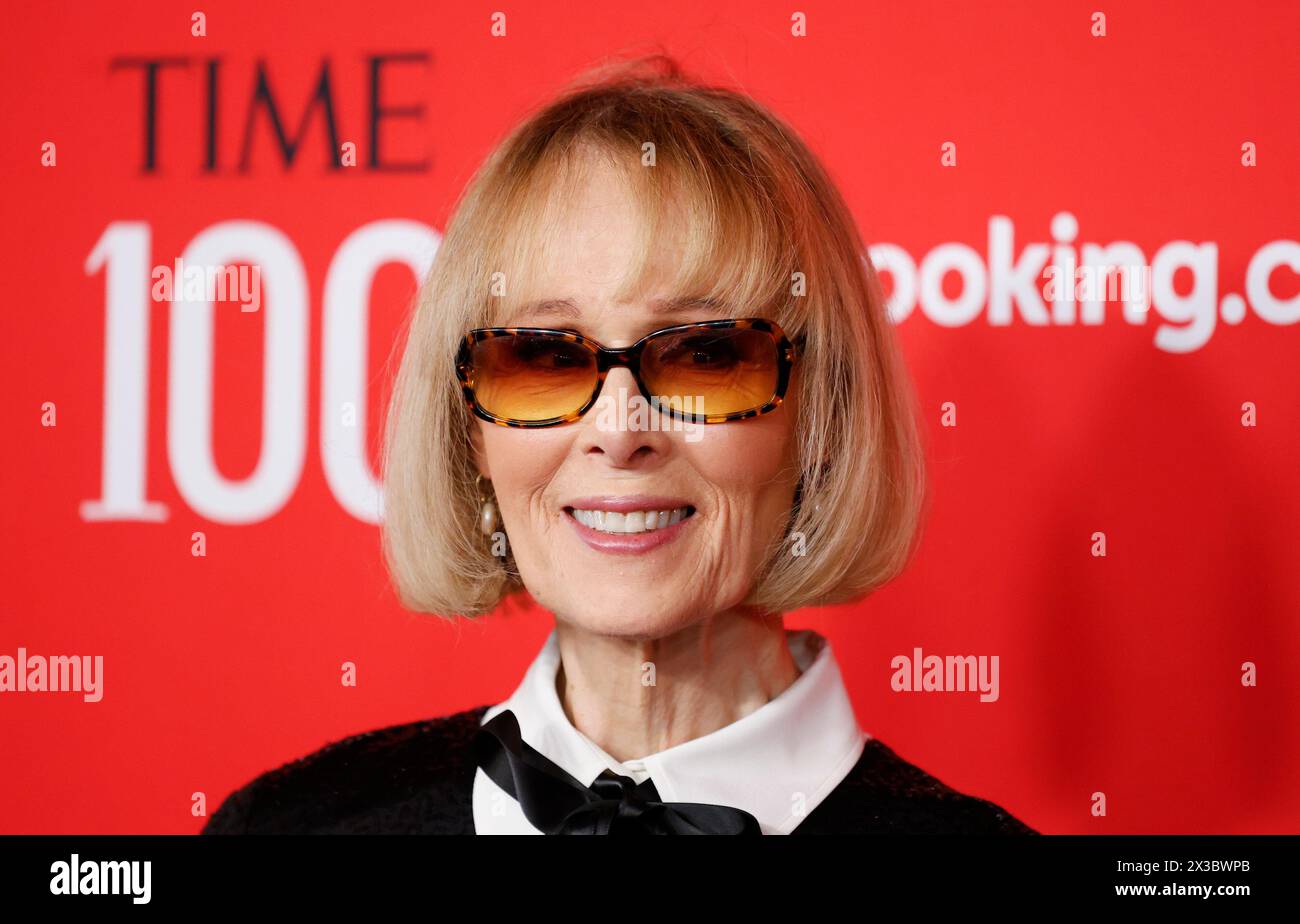 New York, United States. 25th Apr, 2024. E. Jean Carroll arrives on the red carpet at the 2024 TIME100 Gala at Jazz at Lincoln Center on Thursday, April 25, 2024 in New York City. Photo by John Angelillo/UPI Credit: UPI/Alamy Live News Stock Photo