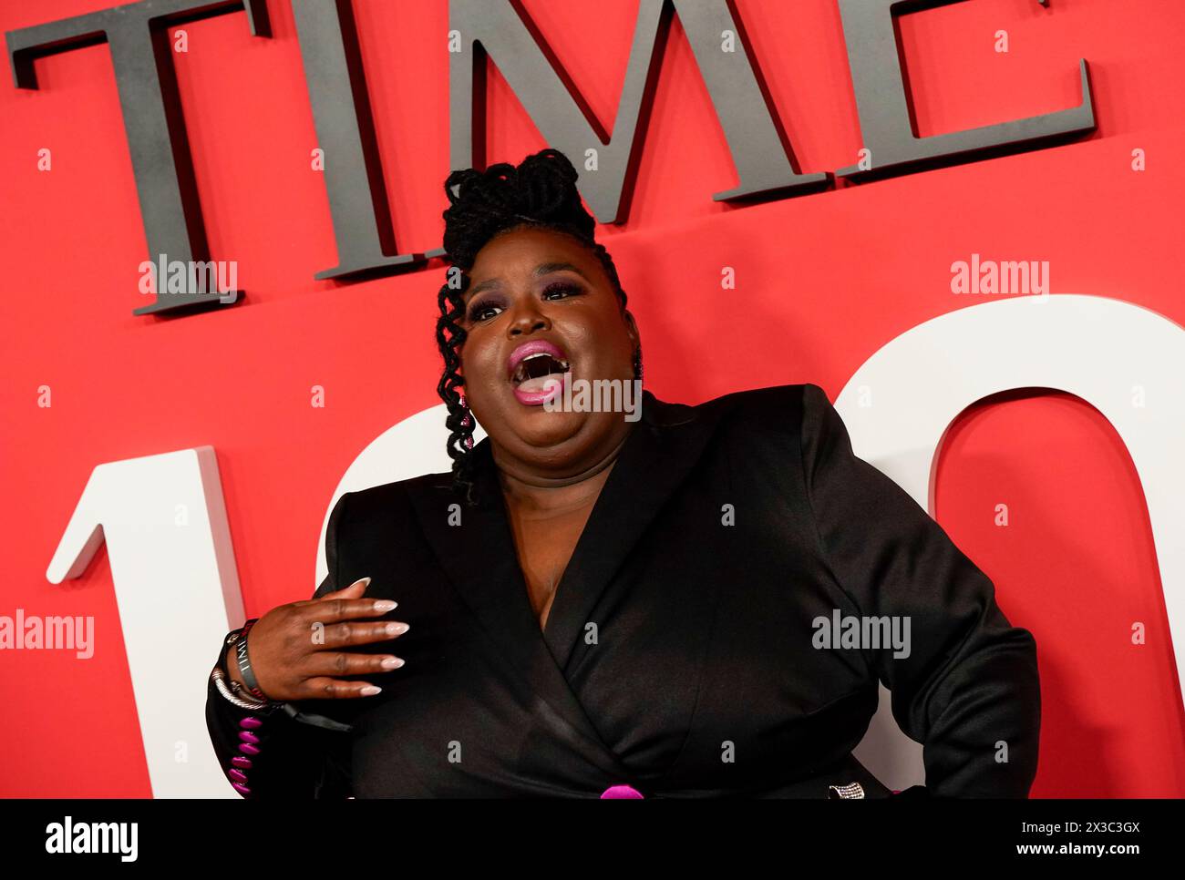 New York, United States. 25th Apr, 2024. Monica Simpson executive director of SisterSong Women of Color Reproductive Justice Collective attends the Time 100 Gala, honoring the 100 Most Influential People in the World, held at the Frederick P. Rose Hall, Home of Jazz at Lincoln Center in New York City, Thursday, April 25, 2024. Credit: Jennifer Graylock/Alamy Live News Stock Photo