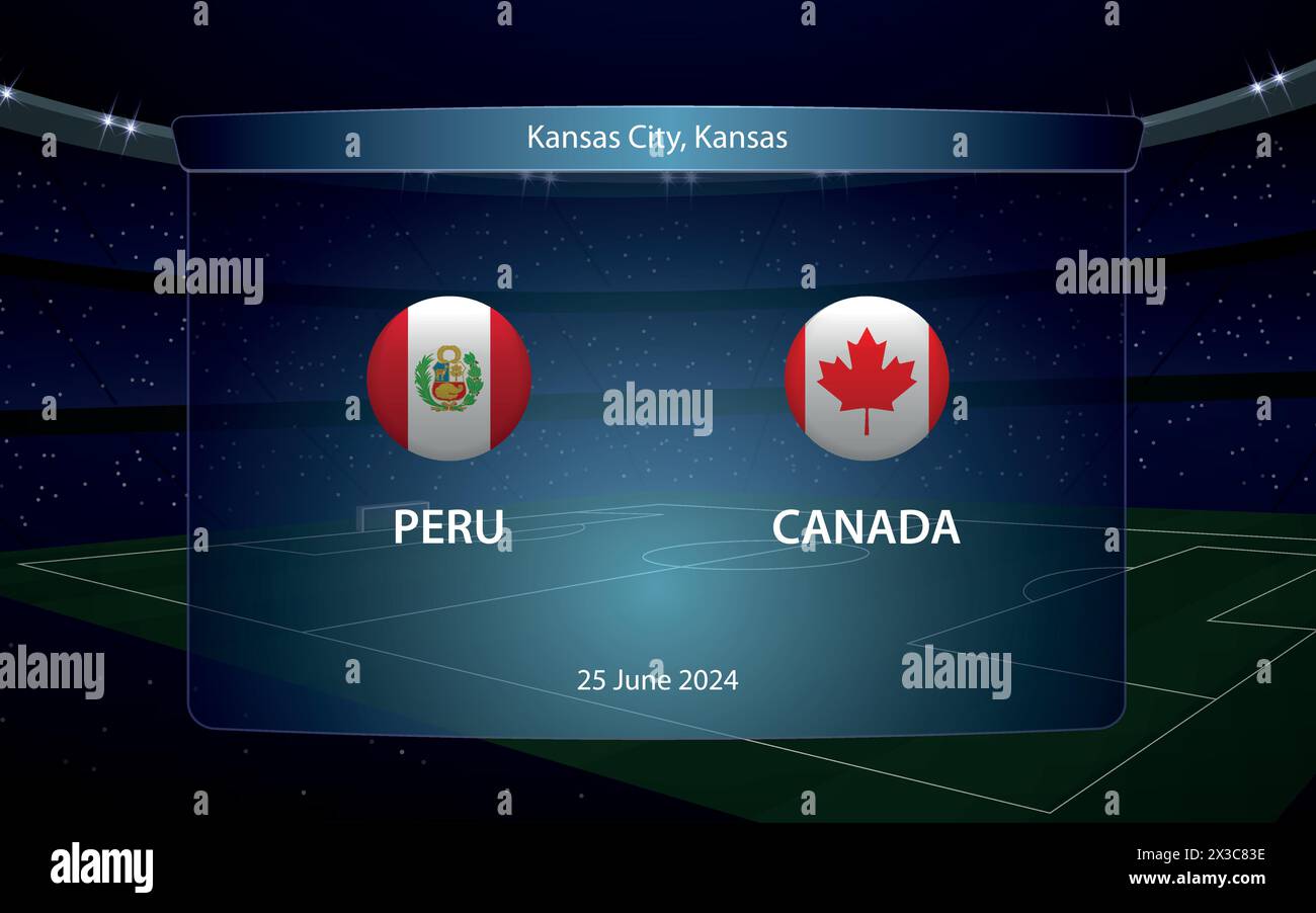 Peru vs Canada. America football tournament 2024, Soccer scoreboard