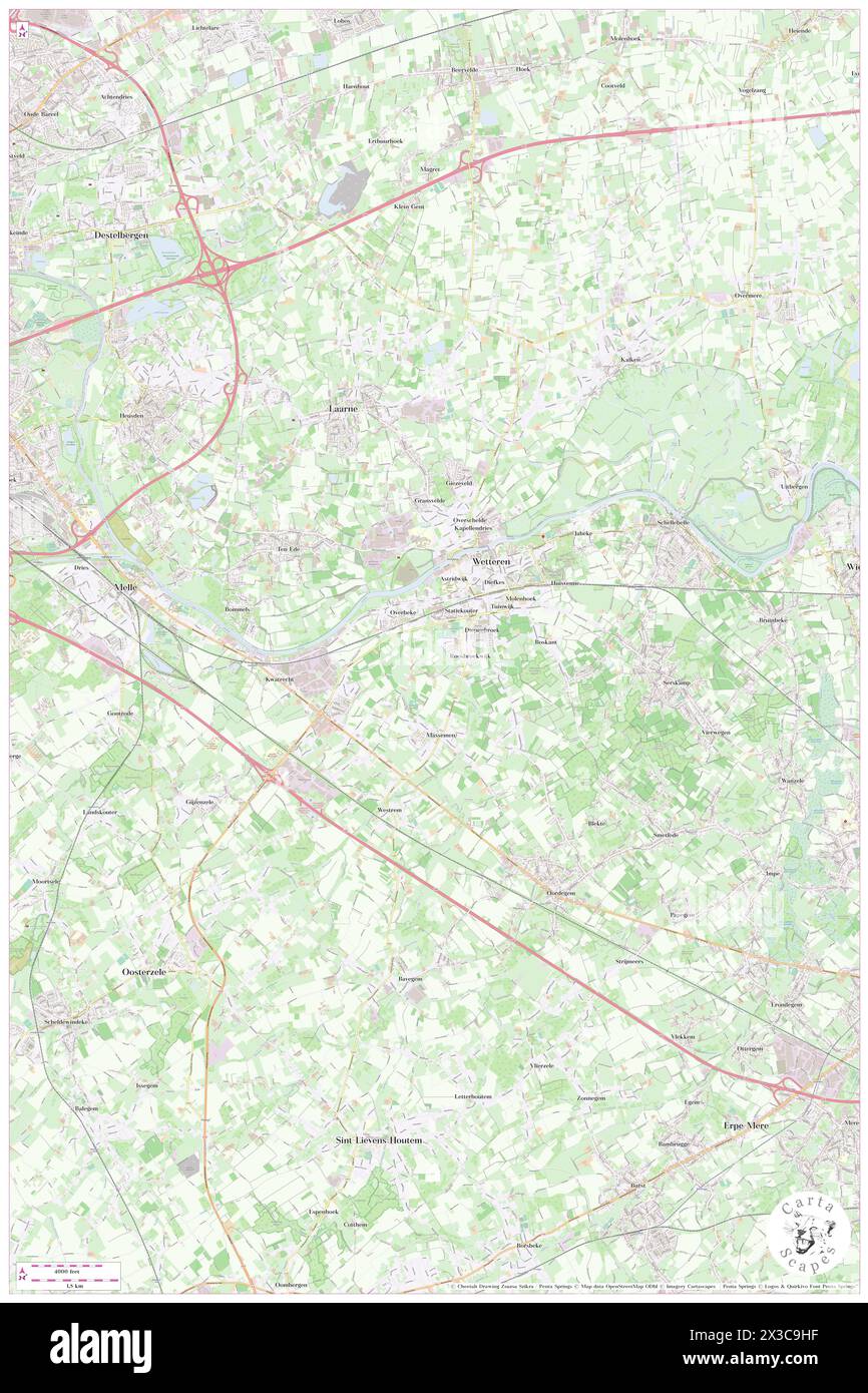 Wetteren, Provincie Oost-Vlaanderen, BE, Belgium, Flanders, N 50 59' 36'', N 3 52' 19'', map, Cartascapes Map published in 2024. Explore Cartascapes, a map revealing Earth's diverse landscapes, cultures, and ecosystems. Journey through time and space, discovering the interconnectedness of our planet's past, present, and future. Stock Photo