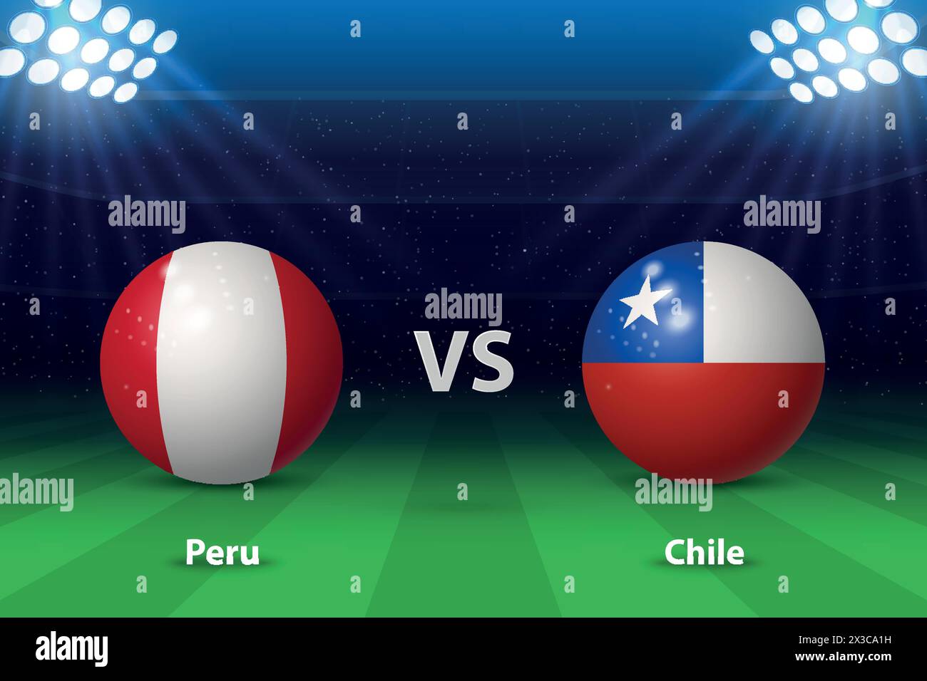 Peru vs Chile. America football tournament 2024, Soccer scoreboard