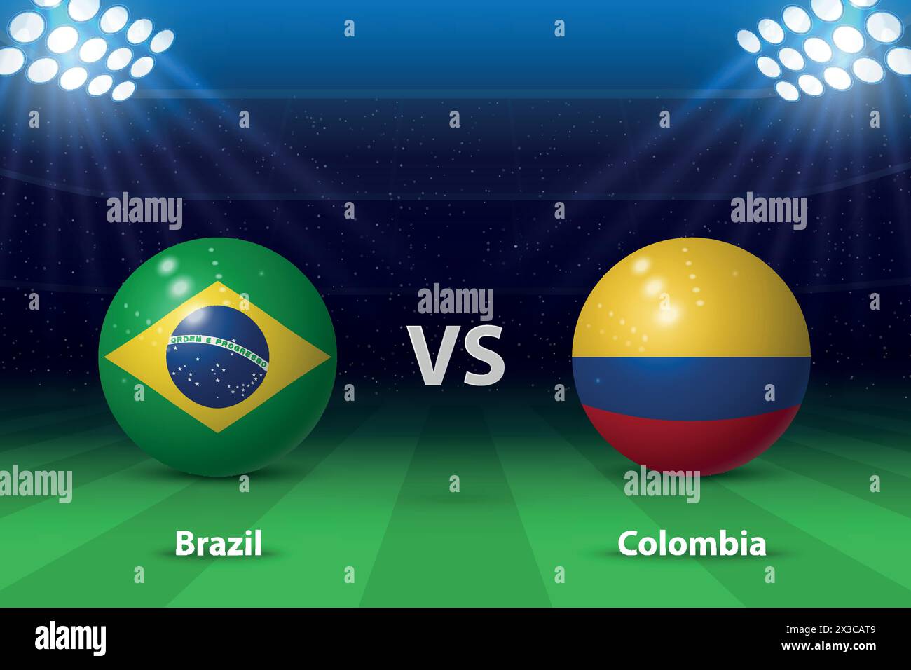 Brazil vs Colombia. America football tournament 2024, Soccer scoreboard