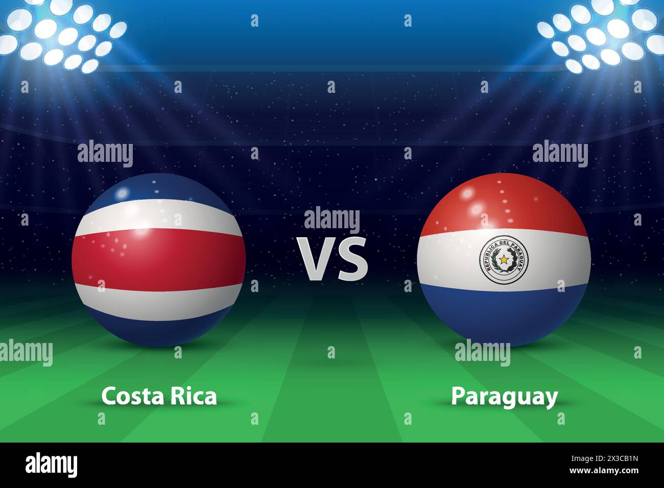 Costa Rica vs Paraguay. America football tournament 2024, Soccer