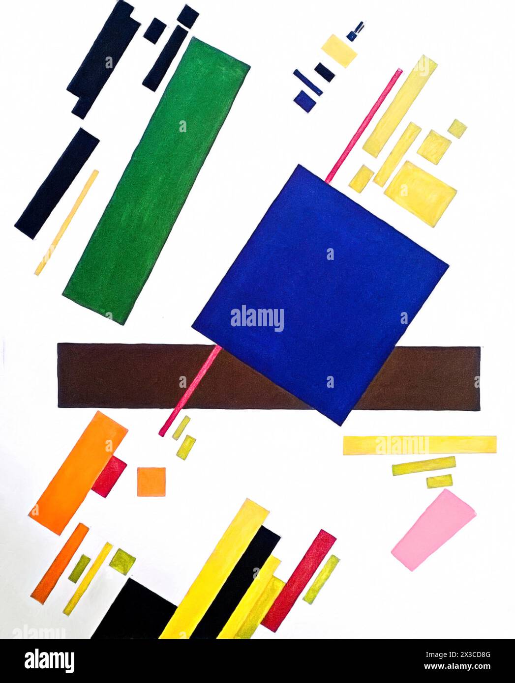 Suprematist Composition, 1916 (Painting) by Artist Malevich, Kazimir Severinovich (1878-1935) Russian. Stock Vector