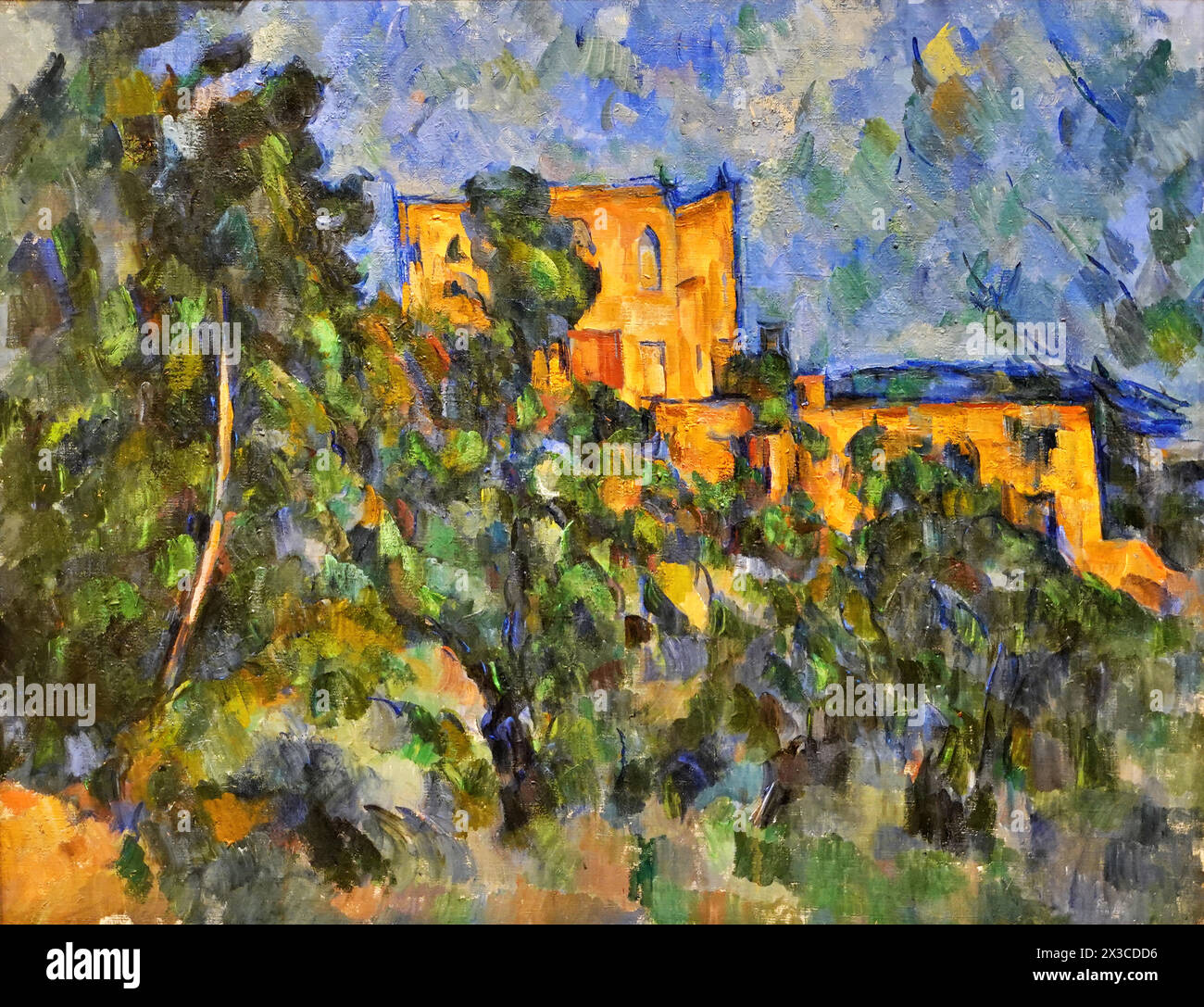 The Chateau Noir, 1903-04 (Painting) by Artist Cezanne, Paul (1839-1906) French. Stock Vector