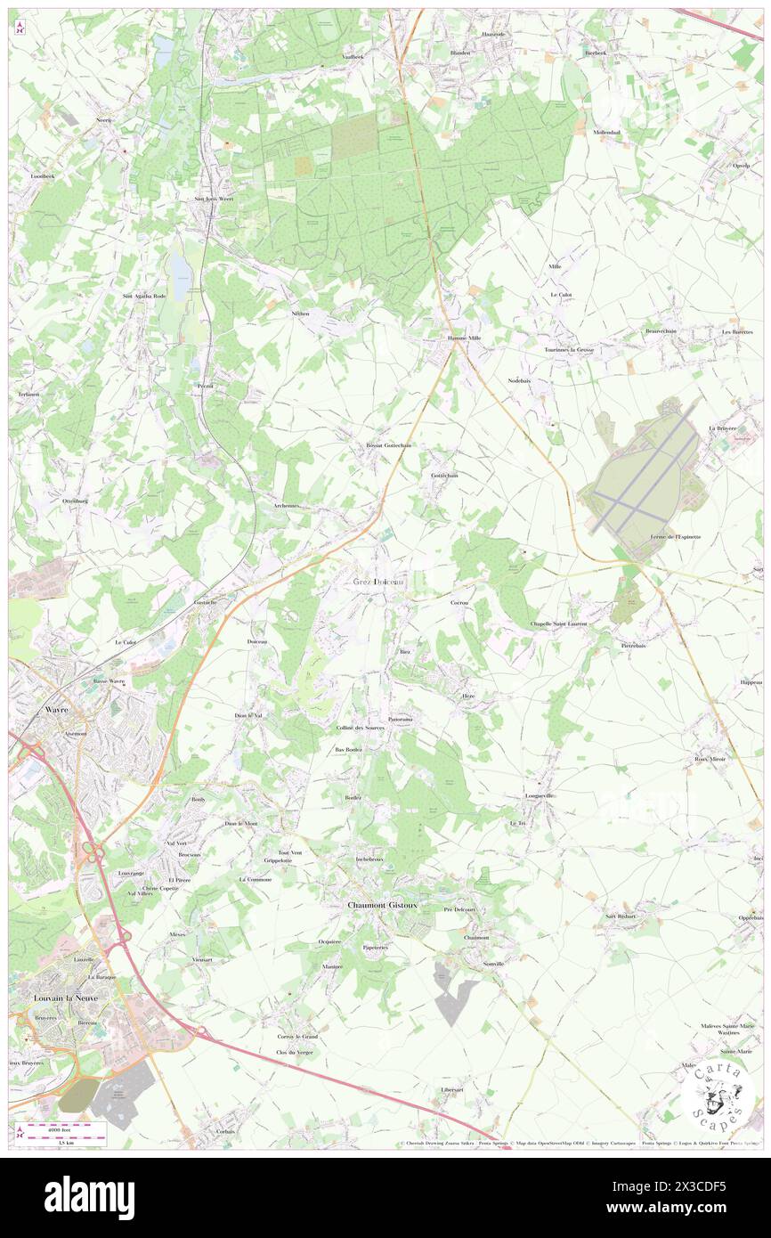 Grez-Doiceau, Province du Brabant Wallon, BE, Belgium, Wallonia, N 50 44' 20'', N 4 41' 53'', map, Cartascapes Map published in 2024. Explore Cartascapes, a map revealing Earth's diverse landscapes, cultures, and ecosystems. Journey through time and space, discovering the interconnectedness of our planet's past, present, and future. Stock Photo