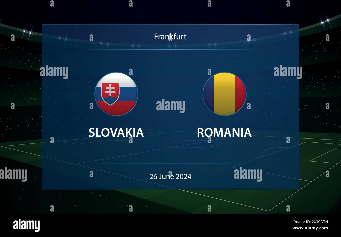 Slovakia vs Romania. Europe football tournament 2024, Soccer scoreboard