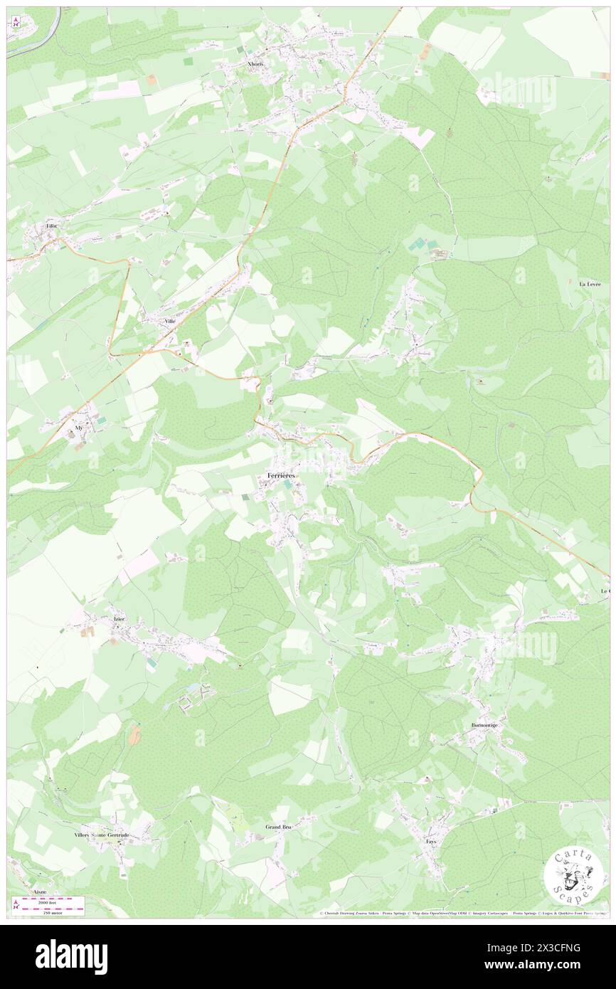 Ferrieres, Province de Liège, BE, Belgium, Wallonia, N 50 24' 5'', N 5 36' 39'', map, Cartascapes Map published in 2024. Explore Cartascapes, a map revealing Earth's diverse landscapes, cultures, and ecosystems. Journey through time and space, discovering the interconnectedness of our planet's past, present, and future. Stock Photo