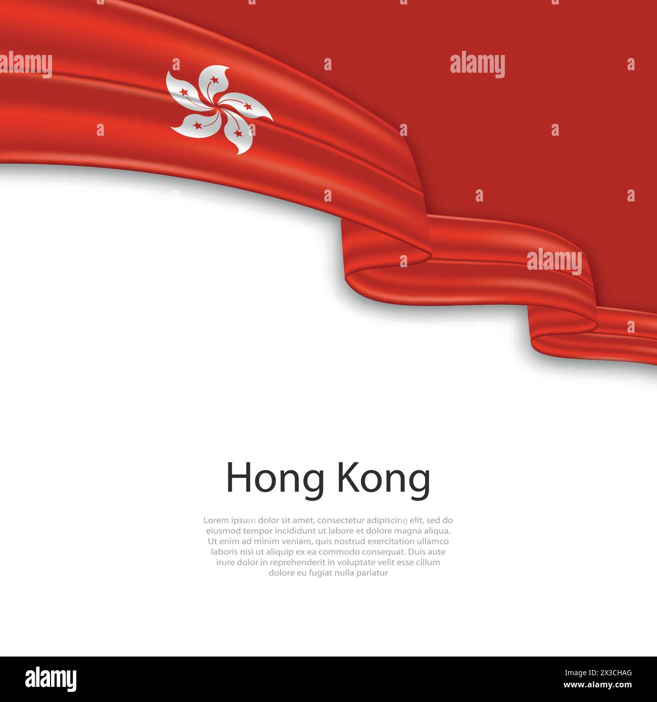 Hk Ribbon Waving ribbon with flag of Hong Kong. Template for independence day ...
