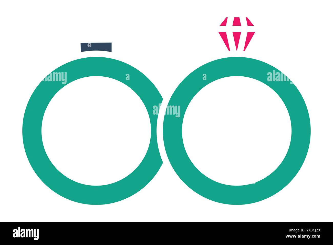 wedding ring icon. solid icon style. wedding element illustration Stock Vector