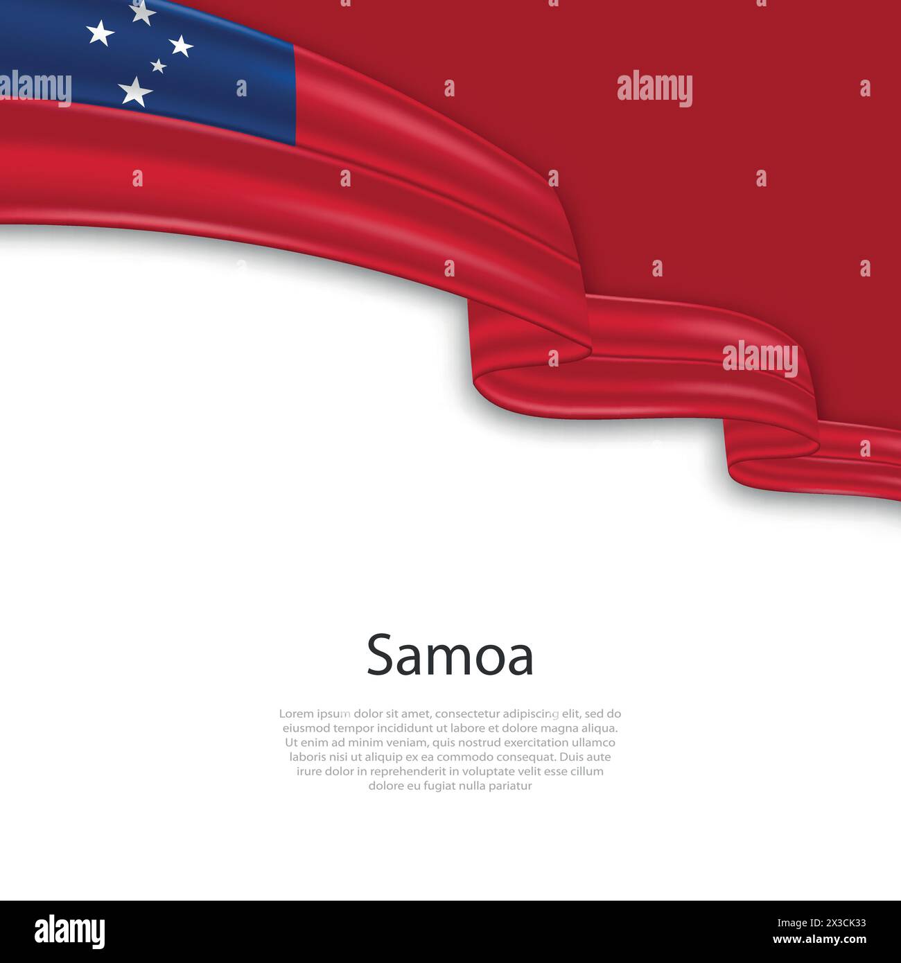 Waving ribbon with flag of Samoa. Template for independence day poster ...