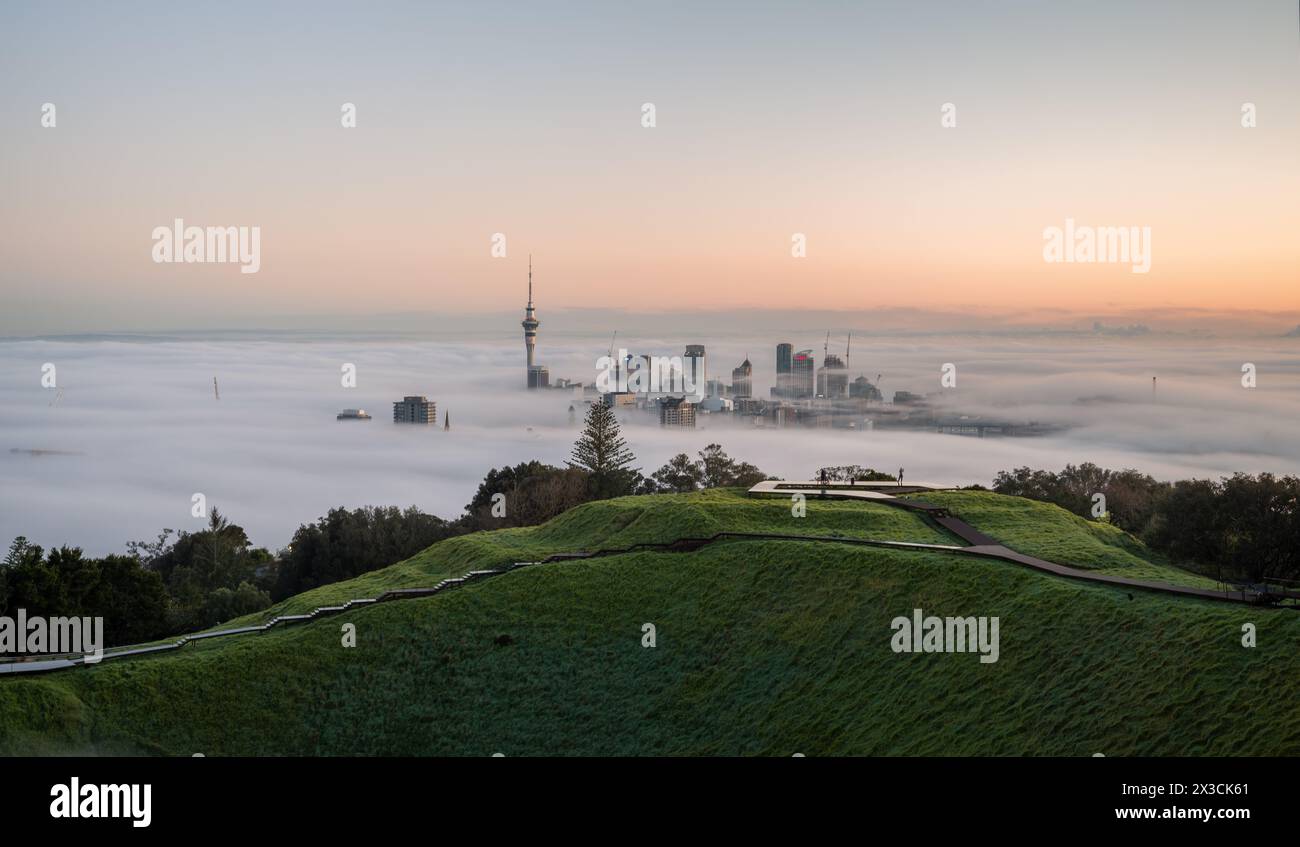 Auckland, New Zealand - August 31 2023: Auckland skyline and Sky Tower ...