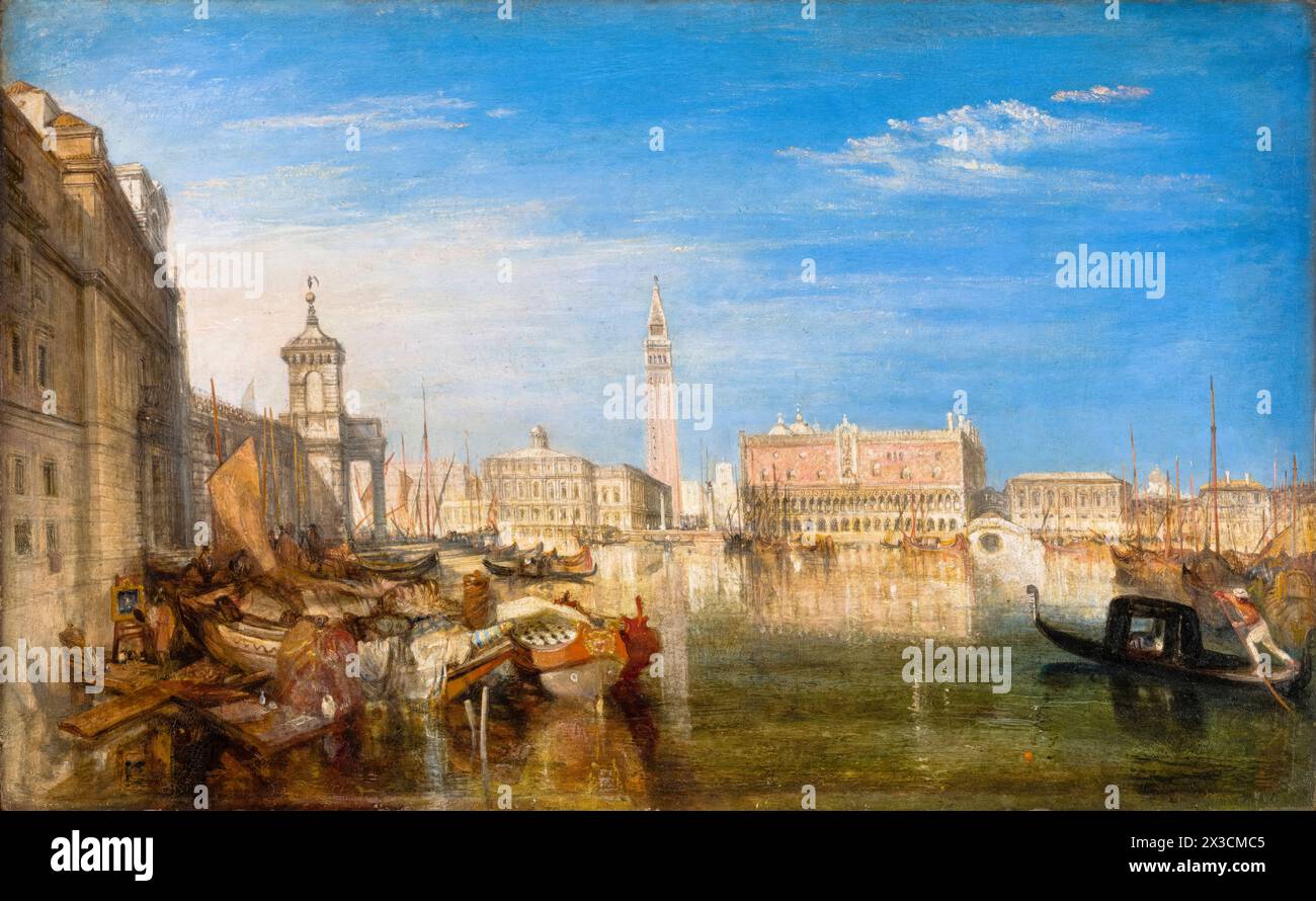 JMW Turner, Bridge of Sighs, Ducal Palace and Custom-House, Venice: Canaletti Painting, oil on wood, 1833 Stock Photo