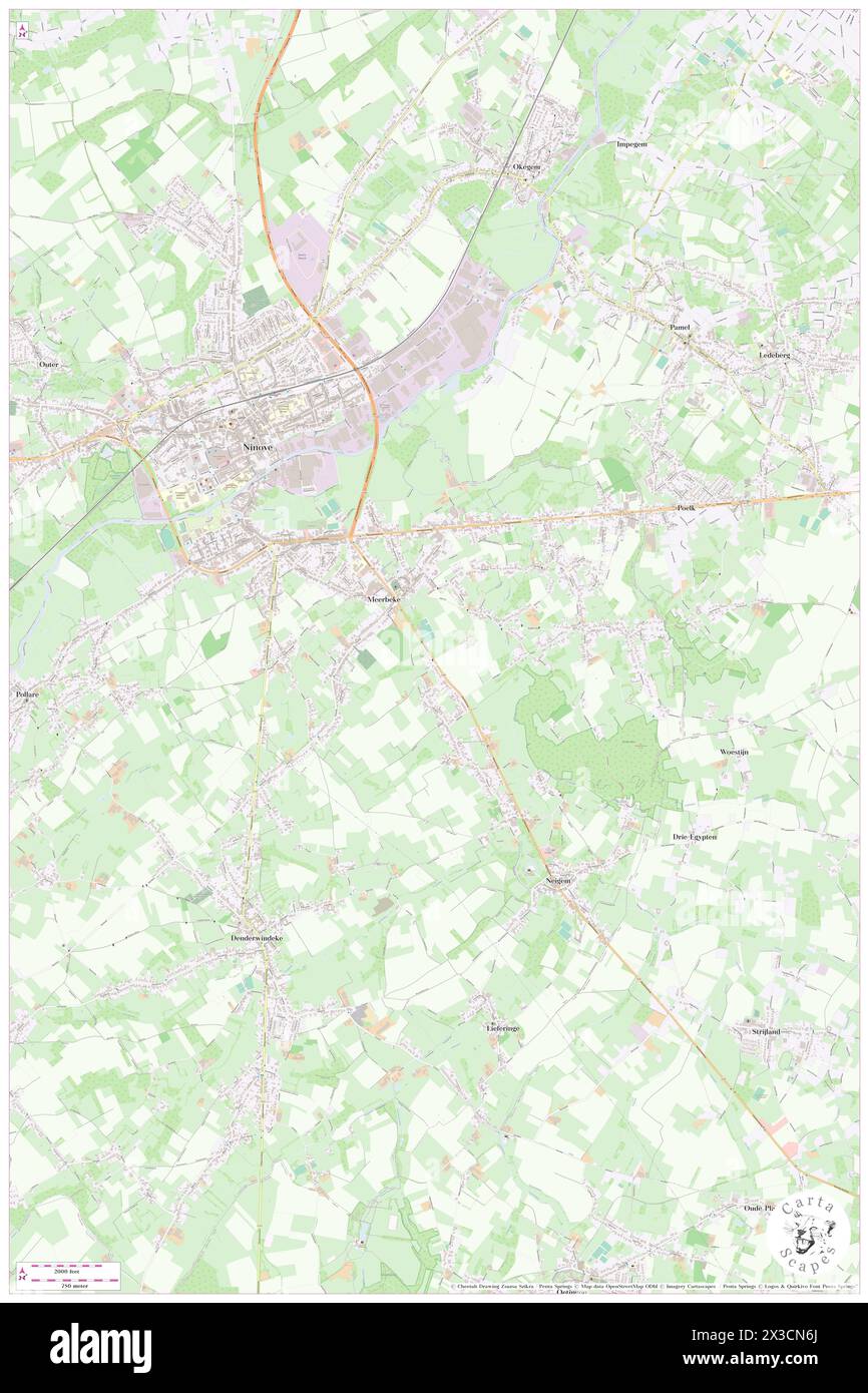 Meerbeke, Provincie Oost-Vlaanderen, BE, Belgium, Flanders, N 50 47' 59'', N 3 45' 0'', map, Cartascapes Map published in 2024. Explore Cartascapes, a map revealing Earth's diverse landscapes, cultures, and ecosystems. Journey through time and space, discovering the interconnectedness of our planet's past, present, and future. Stock Photo