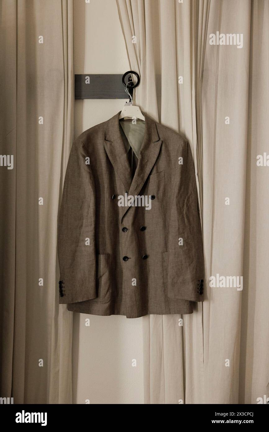 The jacket of Enrico Rava in the dressing room of the Carcano Theater ...