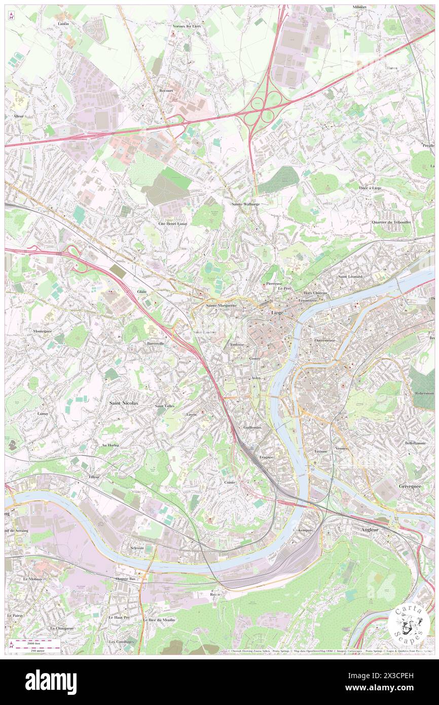 Saint-Laurent, Province de Liège, BE, Belgium, Wallonia, N 50 38' 33'', N 5 33' 36'', map, Cartascapes Map published in 2024. Explore Cartascapes, a map revealing Earth's diverse landscapes, cultures, and ecosystems. Journey through time and space, discovering the interconnectedness of our planet's past, present, and future. Stock Photo