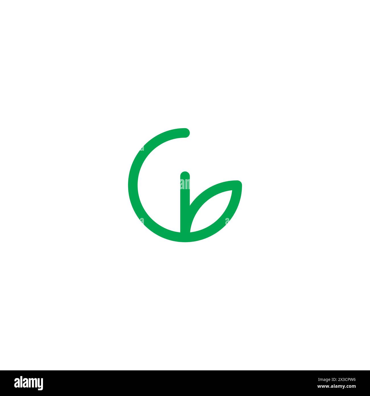 G Leaf Logo Design suitable for organic product Stock Vector