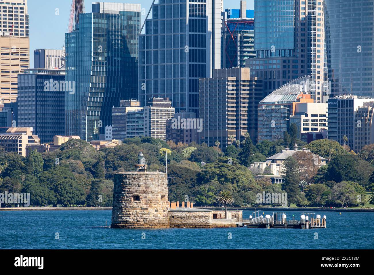 Fort Denison, former penal site is a heritage listed island in Sydney Harbour national park, it also served as a defence facility,Sydney CBD Stock Photo