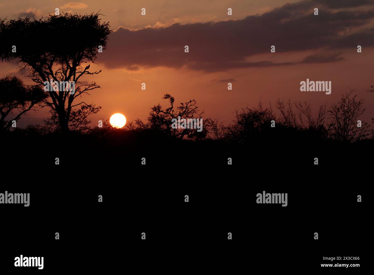 Southern African scenery and landscapes. Sunset Stock Photo