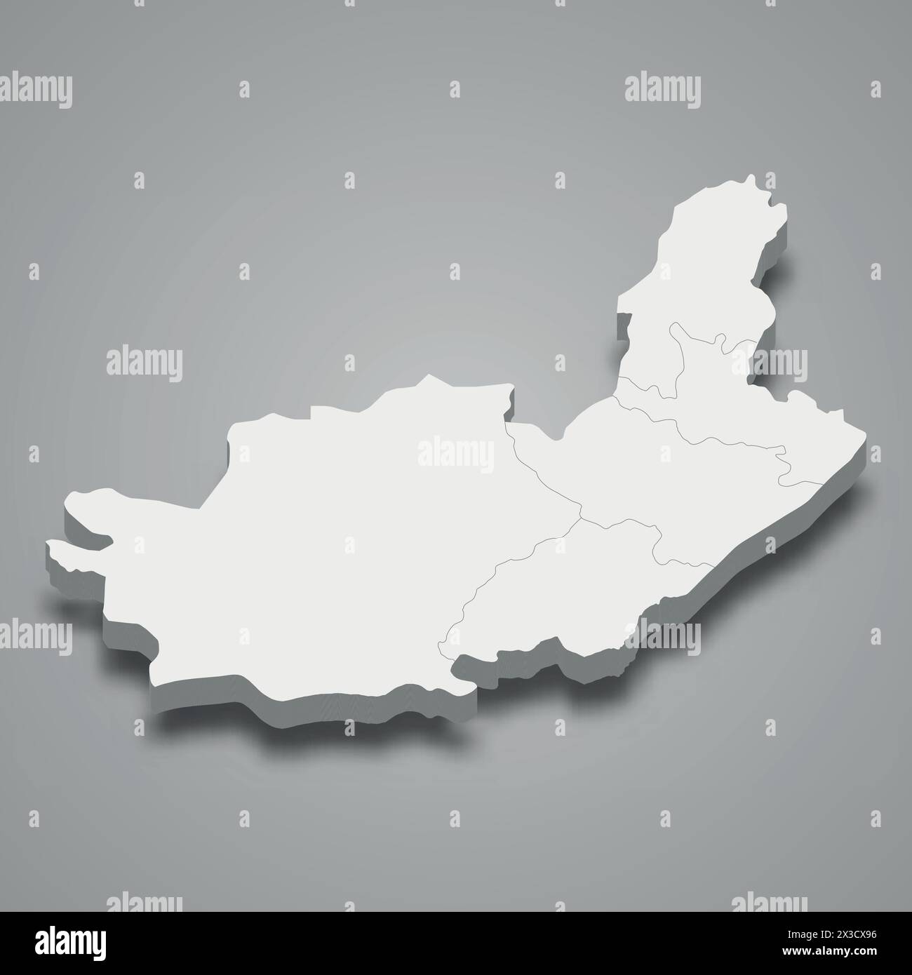 3d isometric map of Ituri is a region of DR Congo, vector illustration ...