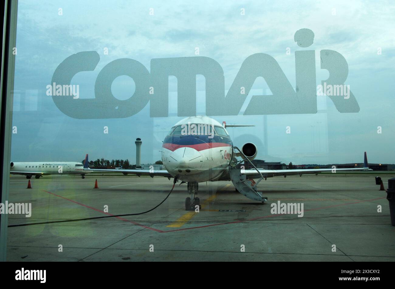 Delta Airlines ComAirComAir is one of the comuter airlines that is part of the Delta Airlines umbrella Stock Photo