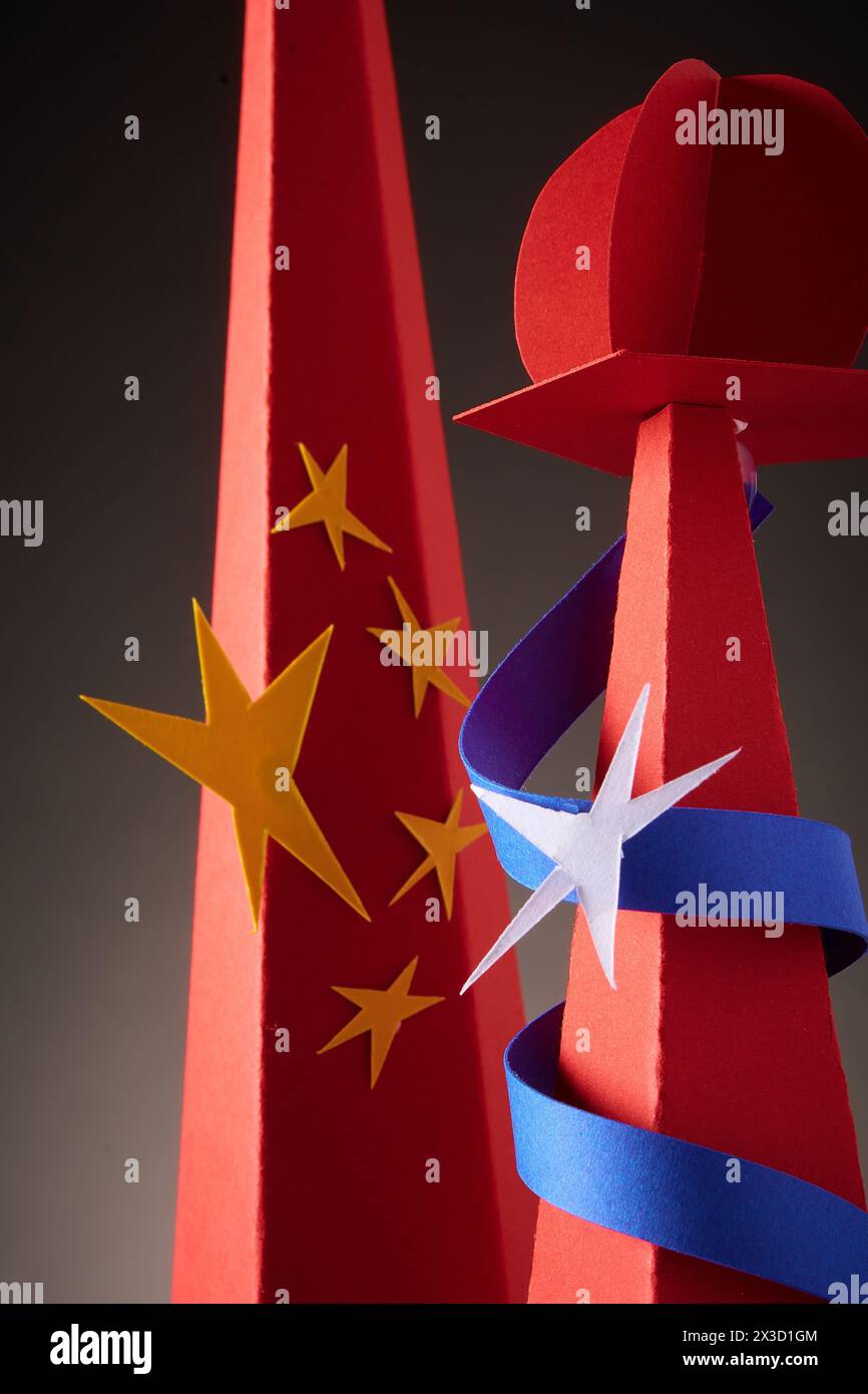 Geopolitical chess, Tiwan and China Stock Photo