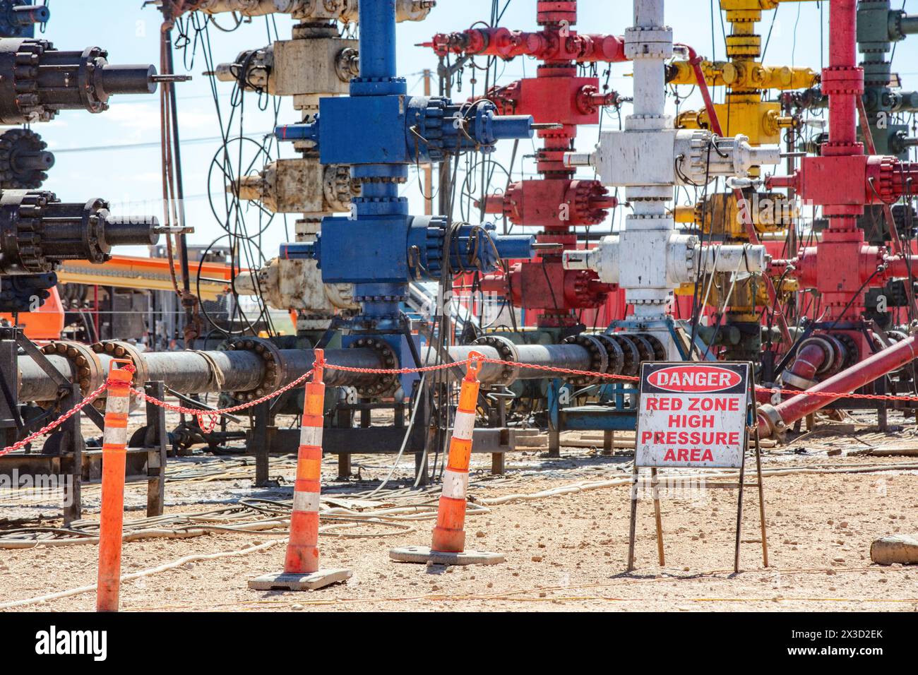 Oil Fracking in West Texas Stock Photo