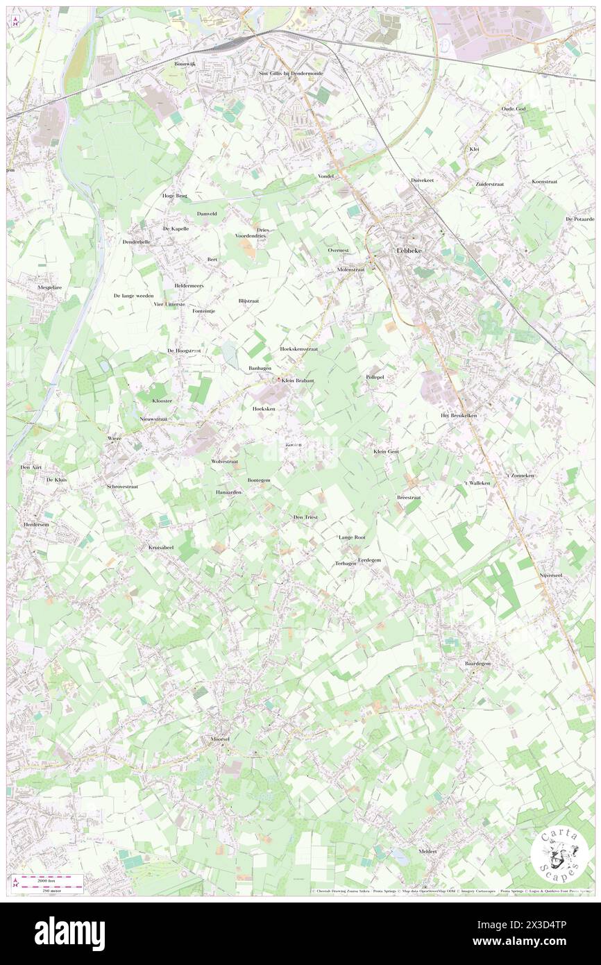 Rooien, Provincie Oost-Vlaanderen, BE, Belgium, Flanders, N 50 58' 43'', N 4 6' 44'', map, Cartascapes Map published in 2024. Explore Cartascapes, a map revealing Earth's diverse landscapes, cultures, and ecosystems. Journey through time and space, discovering the interconnectedness of our planet's past, present, and future. Stock Photo
