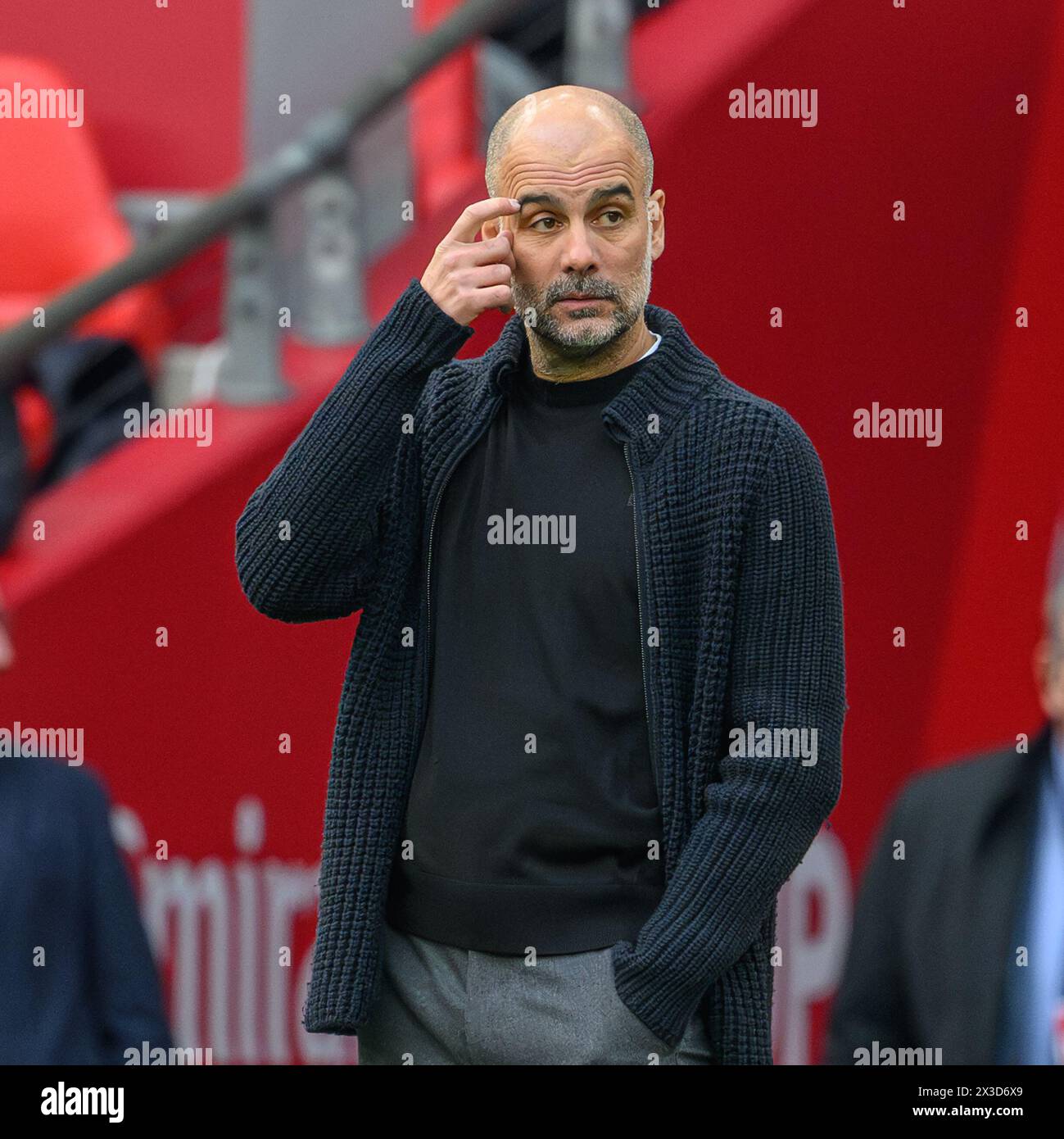 London, UK. 20th Apr, 2024. 20 Apr 2024 - Manchester City v Chelsea - FA Cup Semi-Final - Wembley. Manchester City Manager Pep Guardiola. Picture Credit: Mark Pain/Alamy Live News Stock Photo