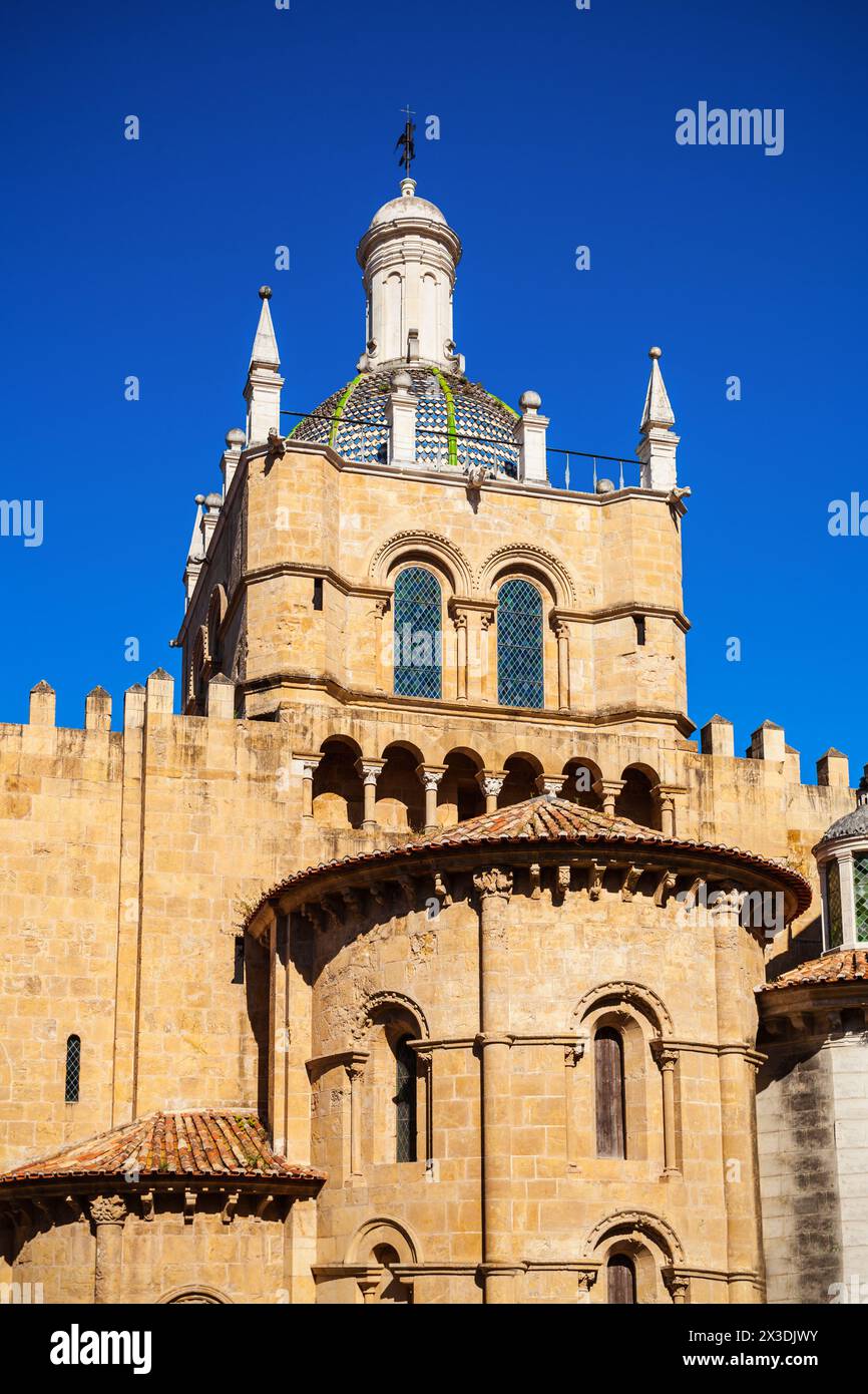 Old Cathedral of Coimbra or Se Velha de Coimbra is a roman catholic church in Coimbra city, Portugal Stock Photo