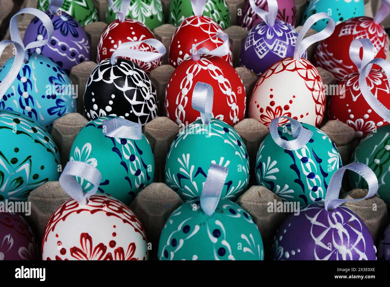 color easter eggs as very nice holiday background Stock Photo - Alamy