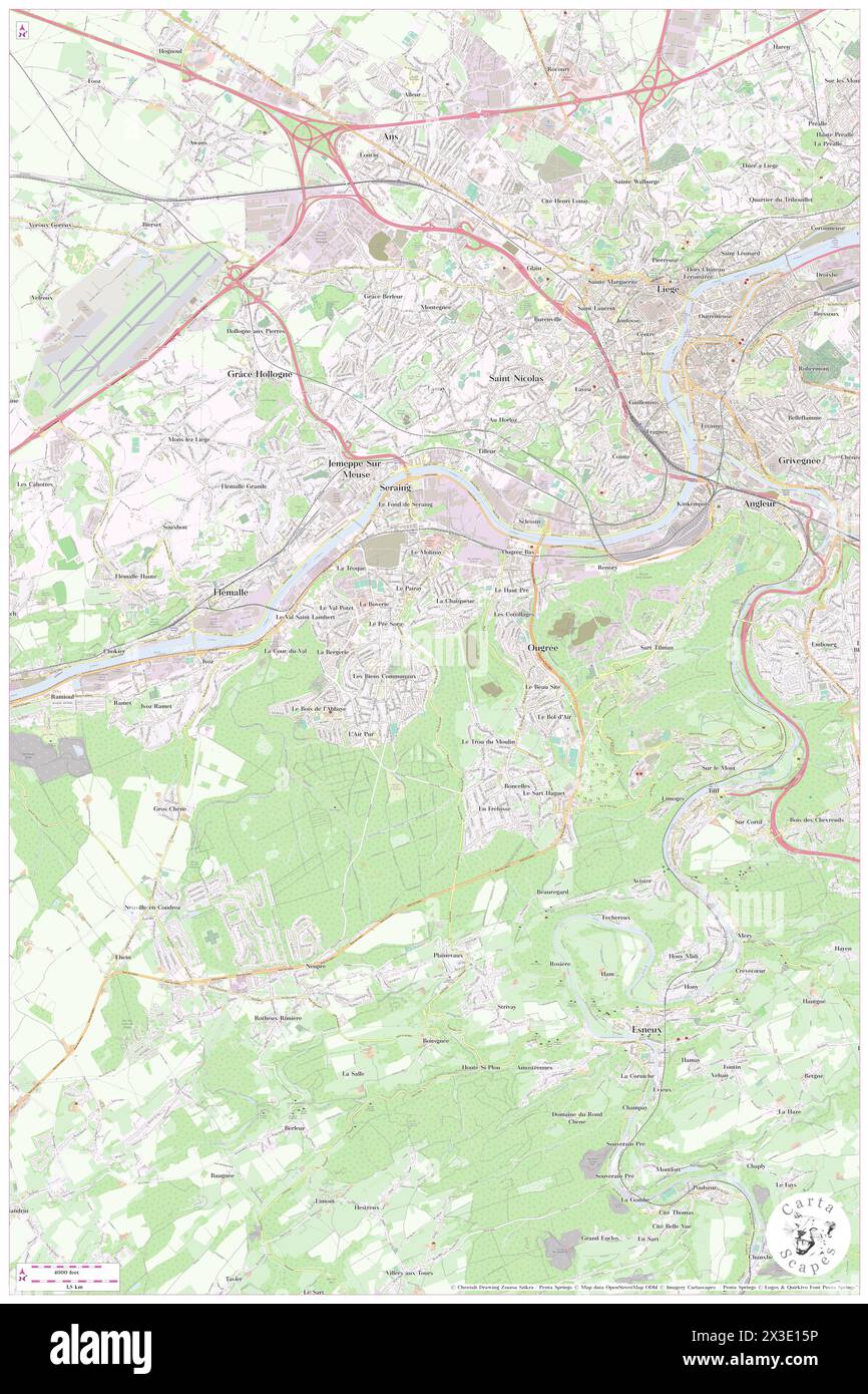 Seraing, Province de Liège, BE, Belgium, Wallonia, N 50 35' 25'', N 5 31' 5'', map, Cartascapes Map published in 2024. Explore Cartascapes, a map revealing Earth's diverse landscapes, cultures, and ecosystems. Journey through time and space, discovering the interconnectedness of our planet's past, present, and future. Stock Photo