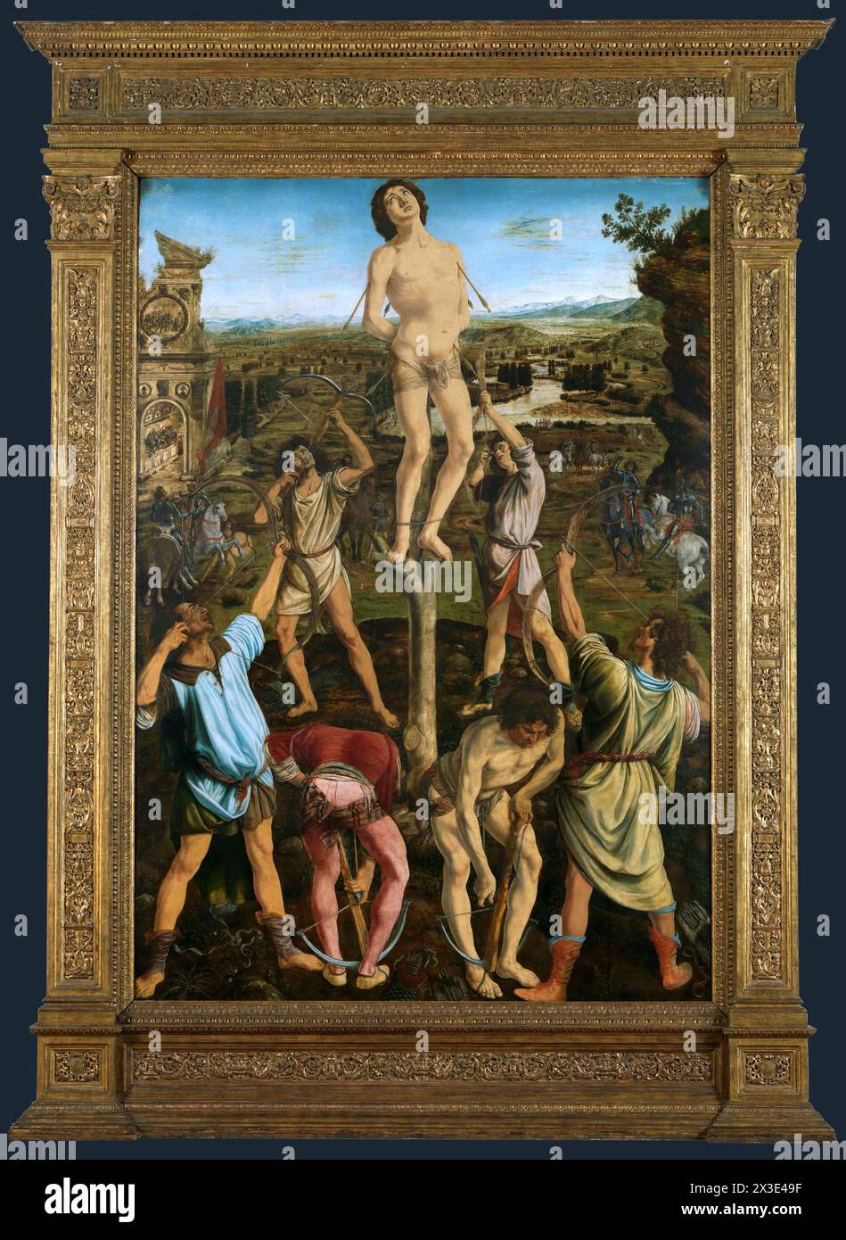 Martyrdom of Saint Sebastian	- Piero del Pollaiuolo Antonio del Pollaiuolo Stock Photo