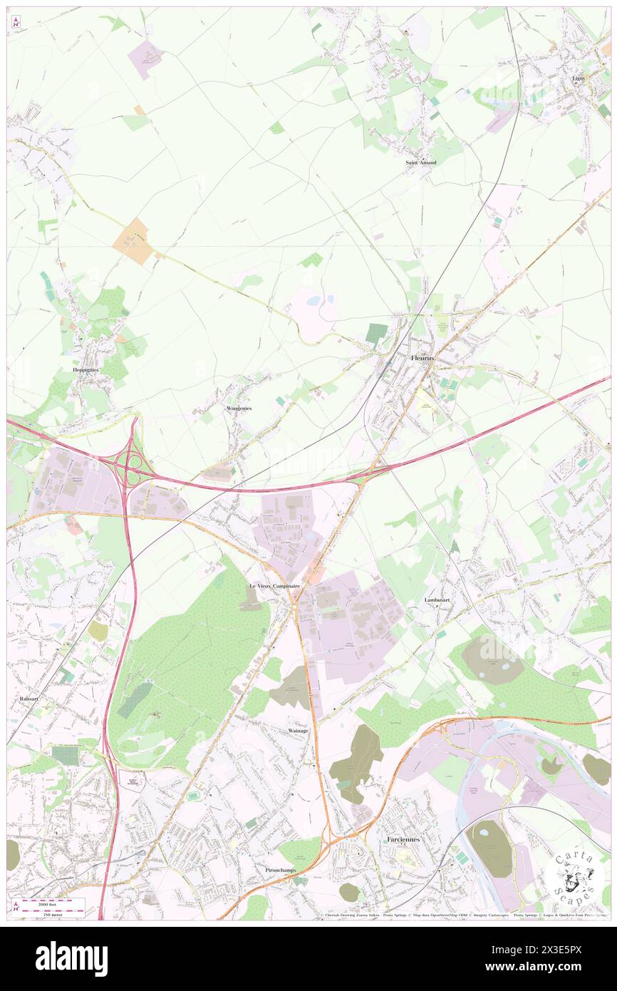 Fleurus, Province du Hainaut, BE, Belgium, Wallonia, N 50 29' 3'', N 4 33' 6'', map, Cartascapes Map published in 2024. Explore Cartascapes, a map revealing Earth's diverse landscapes, cultures, and ecosystems. Journey through time and space, discovering the interconnectedness of our planet's past, present, and future. Stock Photo