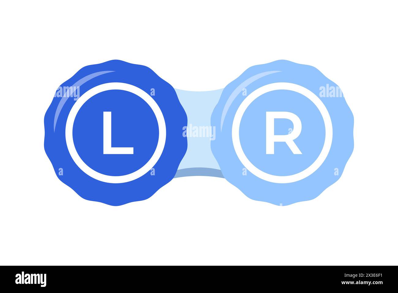 Container for contact lenses. Vision correction. Ophthalmology concept Stock Vector