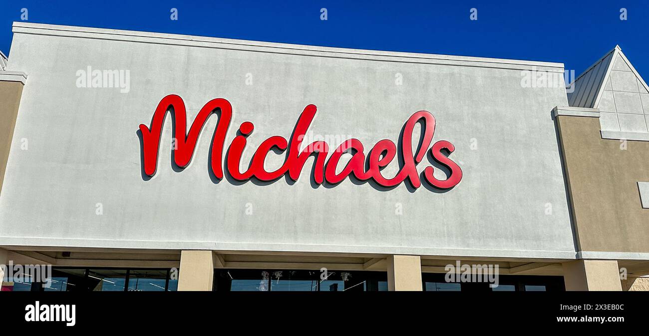 Exterior of a Michaels Craft Store Stock Photo