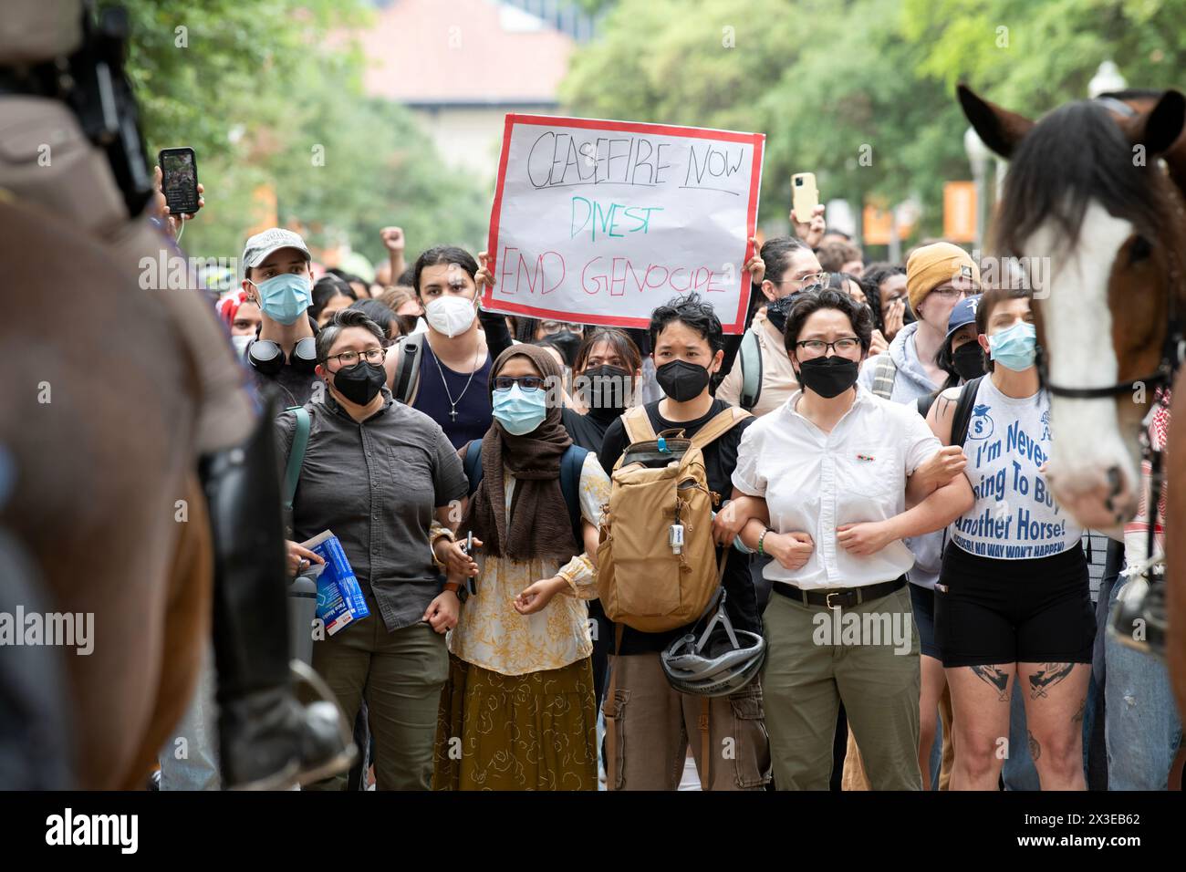 University of Texas students hold a demonstration in support of