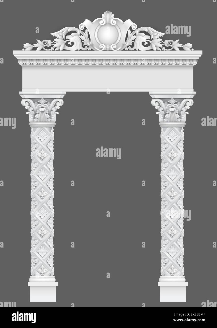Antique white colonnade with Ionic columns Stock Vector Image & Art - Alamy