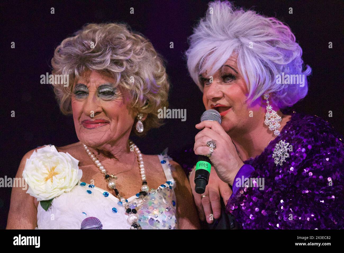 Brighton Drag Queen Miss Jason actor, comedian, drag artist, pantomime dame real name Jason Sutton. Sadly passed away April 22nd 2024. Stock Photo