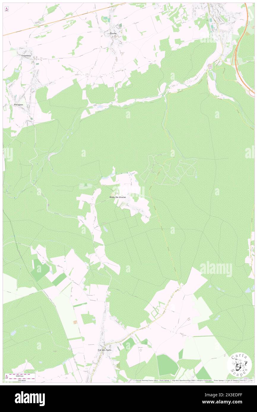 Bruly-de-Pesche, Province de Namur, BE, Belgium, Wallonia, N 50 0' 7'', N 4 27' 52'', map, Cartascapes Map published in 2024. Explore Cartascapes, a map revealing Earth's diverse landscapes, cultures, and ecosystems. Journey through time and space, discovering the interconnectedness of our planet's past, present, and future. Stock Photo