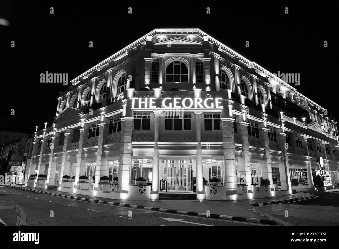 Atmosphere of the historic old town with streets and buildings from the English colonial era in Georgetown on Penang in Malaysia Southeast  Asia Stock Photo