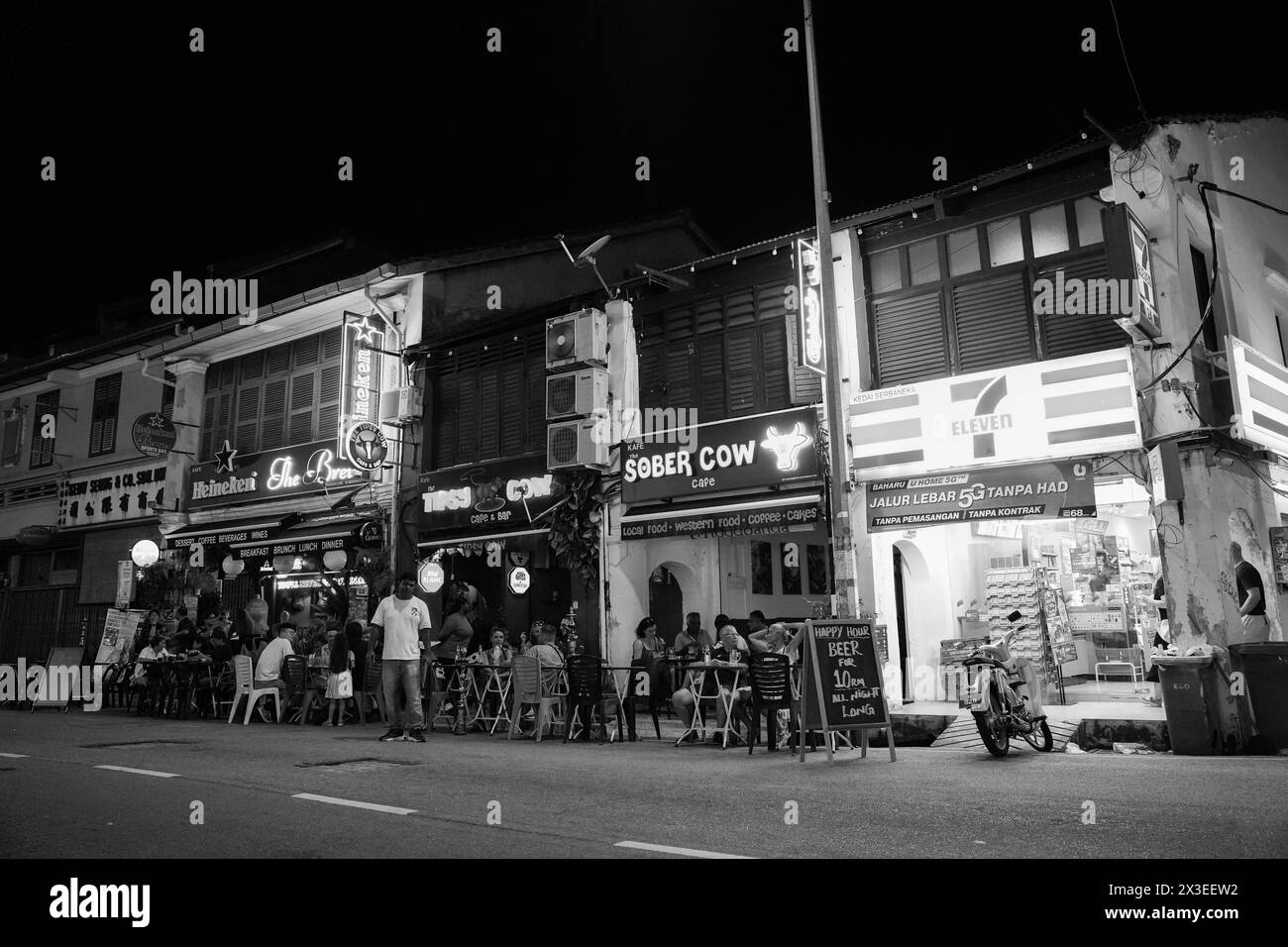 Atmosphere of the historic old town with streets and buildings from the English colonial era in Georgetown on Penang in Malaysia Southeast  Asia Stock Photo