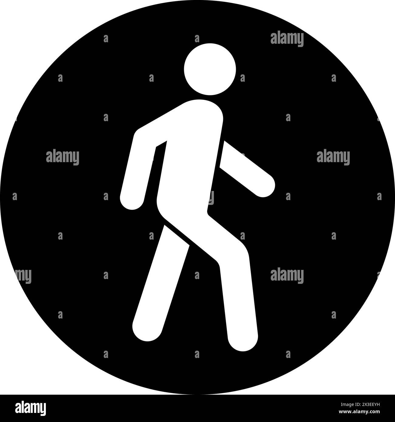 Flat icon of a walking man in the form of a human silhouette Stock Vector